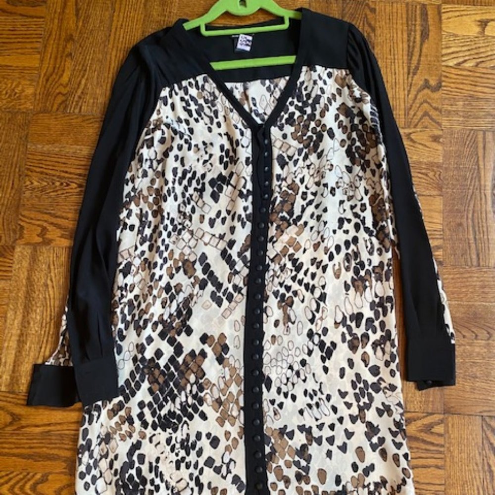 Club Monaco Silk Animal Print Shirt Dress